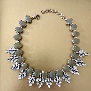 JCrew stunning Statement necklace with Crystals and green jewels